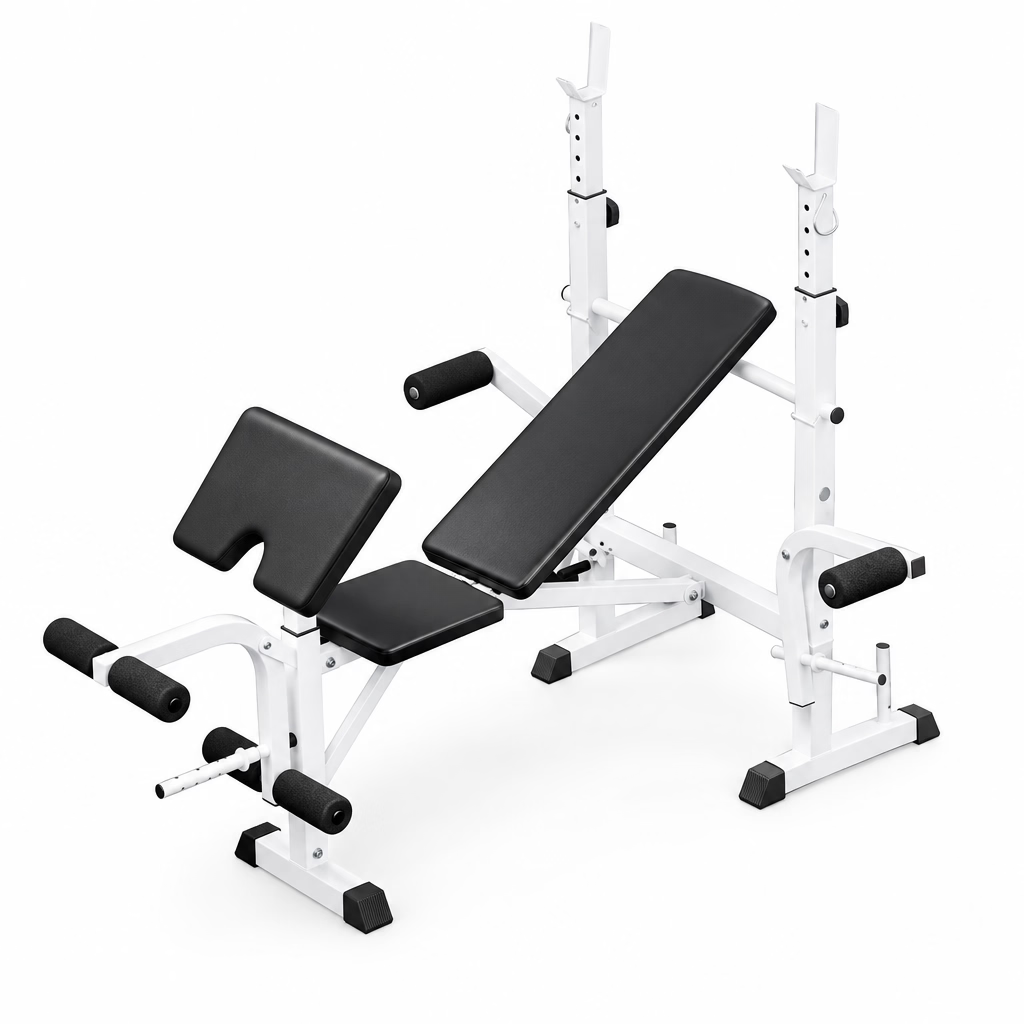 Banc de musculation multifonction avec support de barre