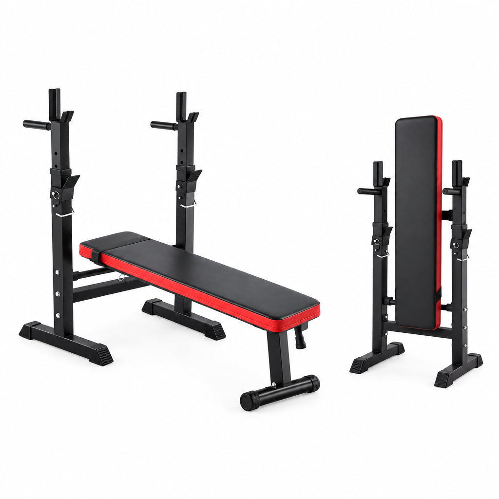 Banc de musculation pliable – Support de barre 5 hauteurs