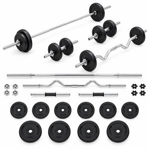 Kit barres et haltères 30 kg