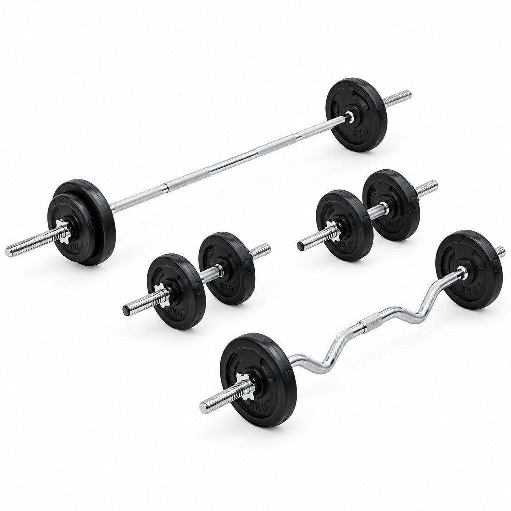 Kit barres et haltères 30 kg – Disques interchangeables